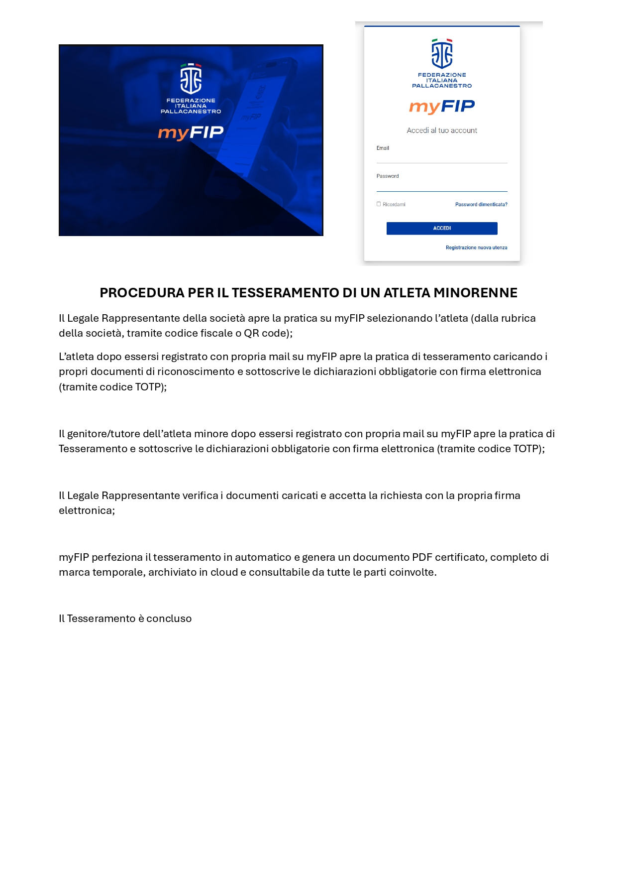 Guida Rapida per nuove pratiche tesseramento FIP